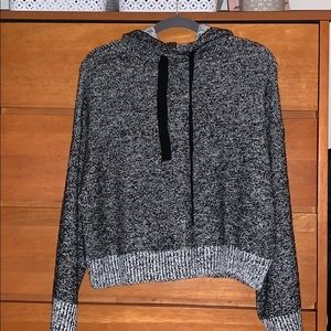 Black and white cropped hoodie